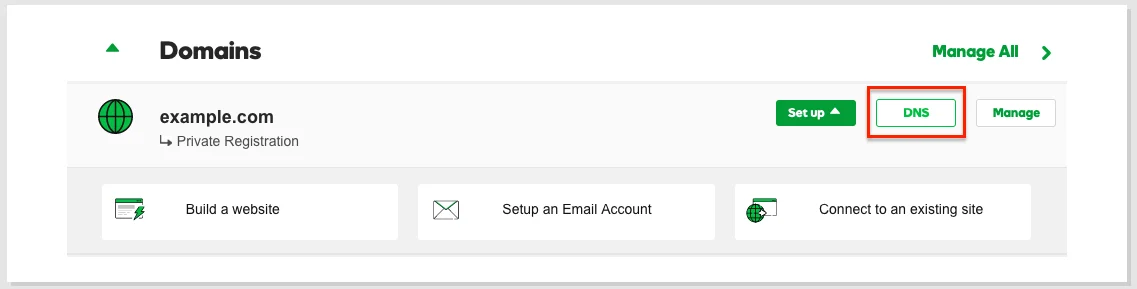 GoDaddy Private Name Servers